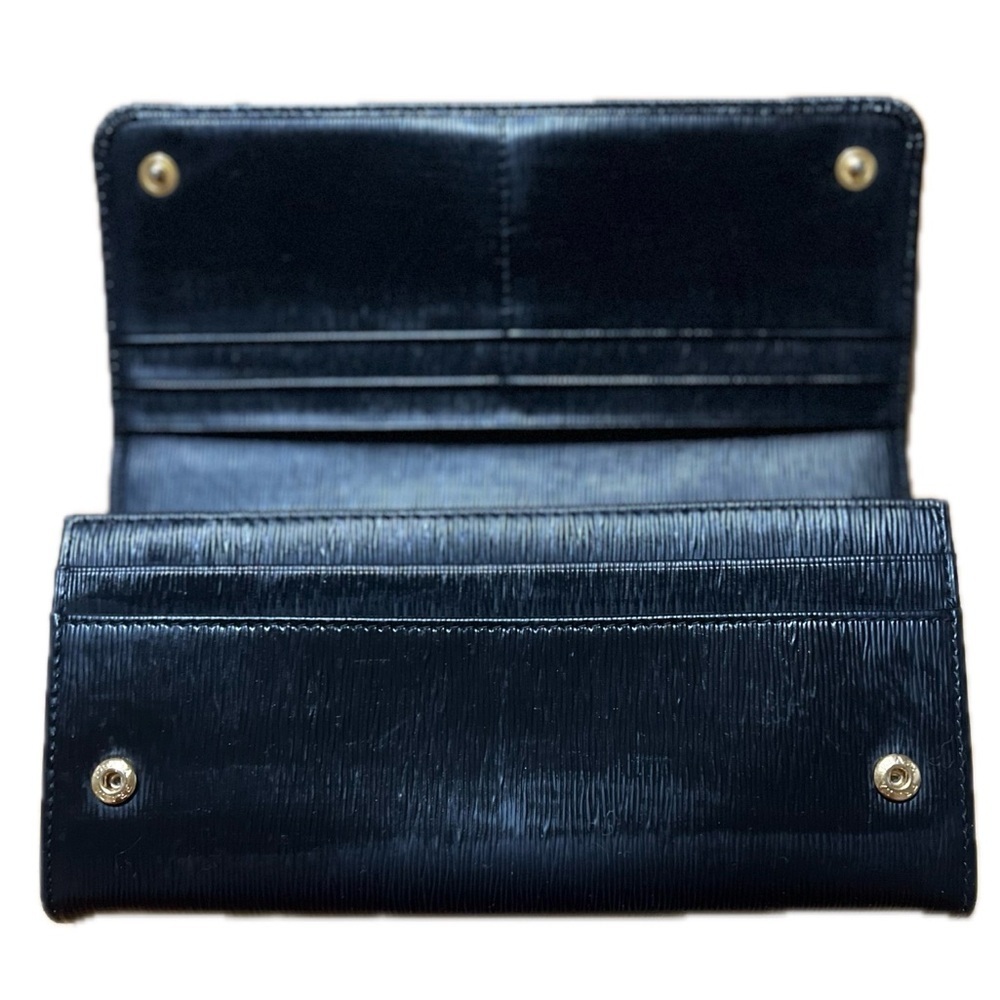 PRADA Milano Saffiano Leather Long Cont.Wallet, Blk/Gold Hardware no card case - Picture 7 of 12
